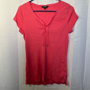 Lauren Ralph Lauren women’s large pink short sleeve blouse